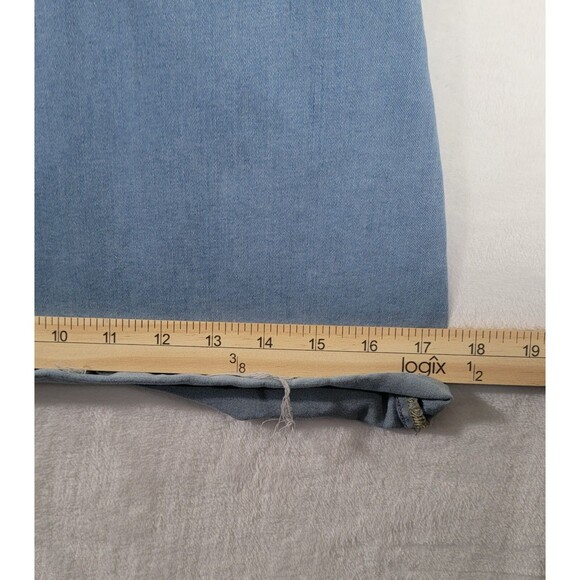 FREE PEOPLE Women's W 27 Stretch Raw Hem Flare Mid-Rise Jeans Blue Denim - Picture 11 of 13